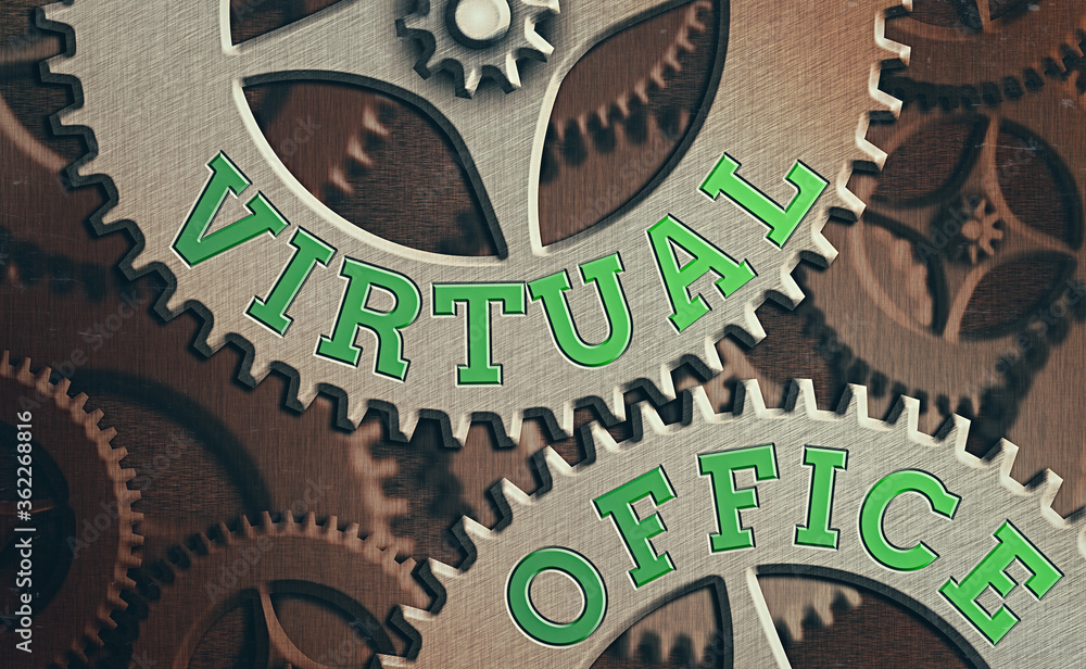 Poster conceptual hand writing showing virtual office. concept meaning operational domain of any business o