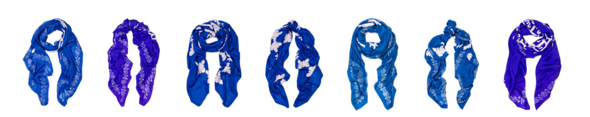 Fashion concept with scarf on white