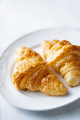 golden french croissants
