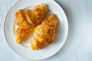 golden french croissants