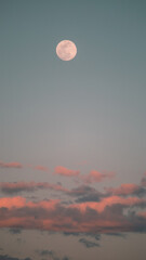 Sunset with clouds and the moon in Mexico City
