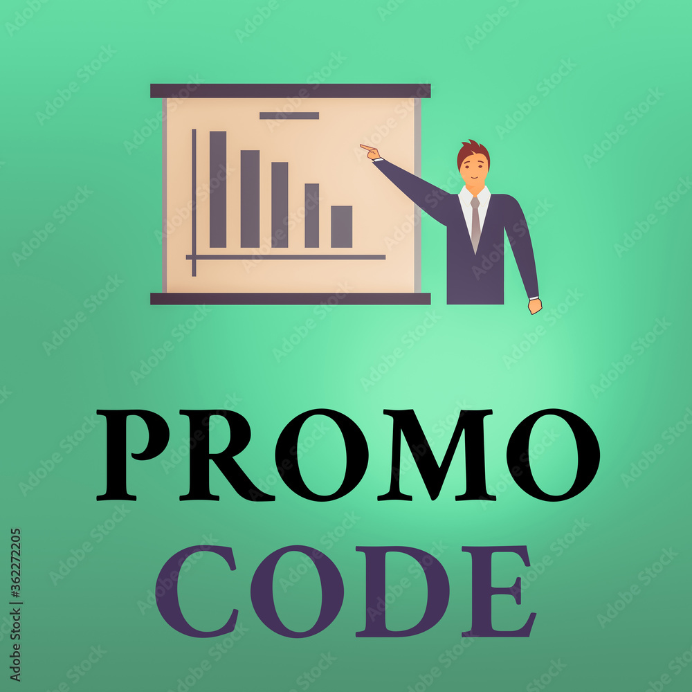 Poster conceptual hand writing showing promo code. concept meaning letters or numbers that allows getting a