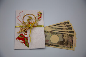 Japanese gift envelope. Japanese traditional congratulation envelopes.