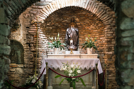 The House of the Virgin Mary (Meryemana). It is believed to be the last home of Mary, mother of Jesus. A place of visit for believers from all over the world. Ephesus, Izmir TURKEY