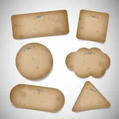 set of vintage old paper labels