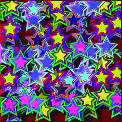 seamless pattern with colorful stars