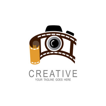 Photography camera logo icon vector template