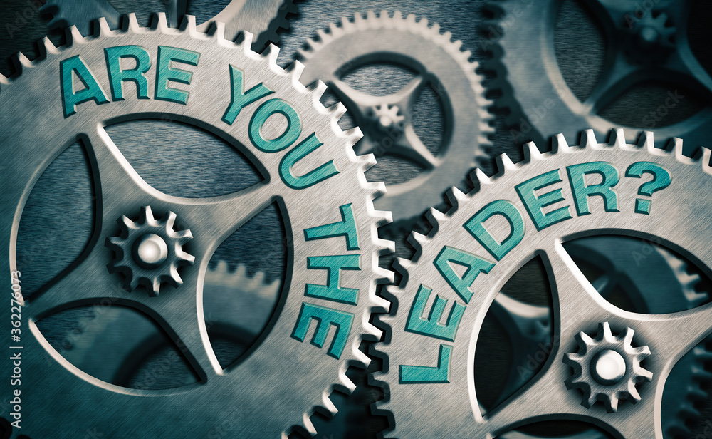 Poster writing note showing are you the leader question. business concept for asking for the qualification 