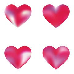 Set of smooth backgrounds hearts.