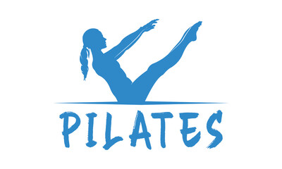 Sitting Pilates Woman Silhouette logo