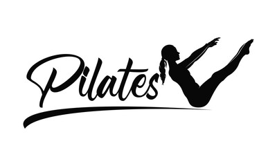 Sitting Pilates Woman Silhouette logo