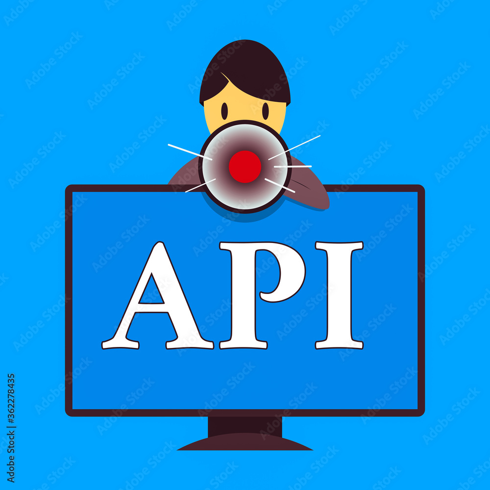 Poster word writing text api. business photo showcasing set of routines, protocols, and tools for building 