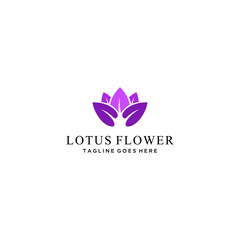 Creative luxury simple Artistic Lotus Flower logo design illustration