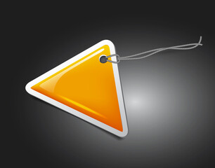 blank yellow triangular tag