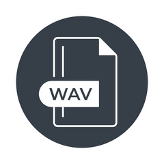 WAV File Format Icon. WAV extension filled icon.