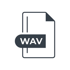 WAV File Format Icon. WAV extension filled icon.