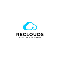 Creative Simple modern reload Cloud sign logo design template