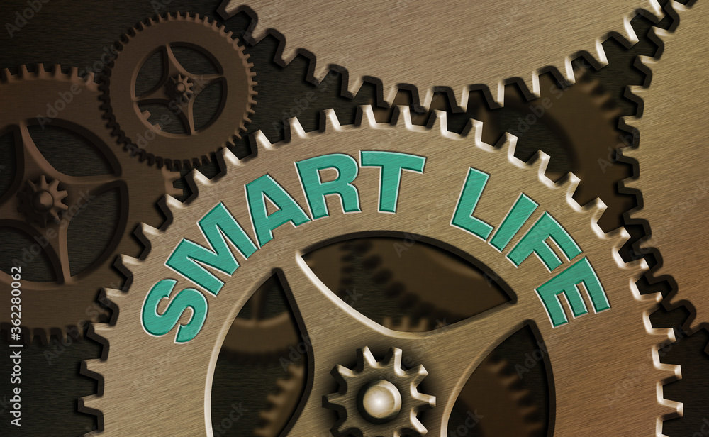 Poster conceptual hand writing showing smart life. concept meaning technology that works to make living enj