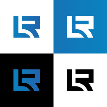 Initial letter LR RL logo concept, minimal alphabet symbol, monogram illustration - Vector