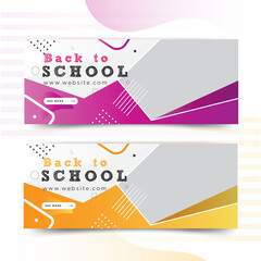 Back to school web banner cover design for social media 