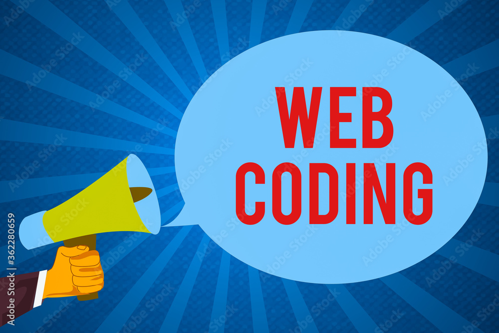Poster word writing text web coding. business photo showcasing a system of symbols and rules used to repres
