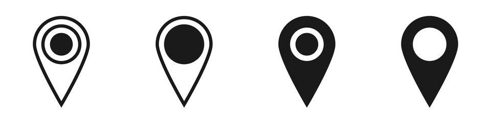 Locación diferentes diseños conjunto de iconos vector Ilustración estilo blanco y negro, iconos aislados en fondo blanco  © Frank