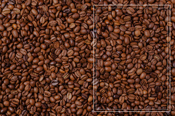 Background of grains of dark coffee