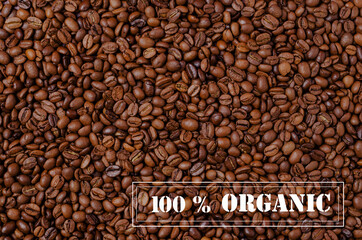 Background of grains of dark coffee