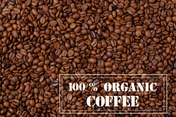 Background of grains of dark coffee