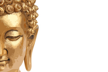 Statue dorée de bouddha stylisé 