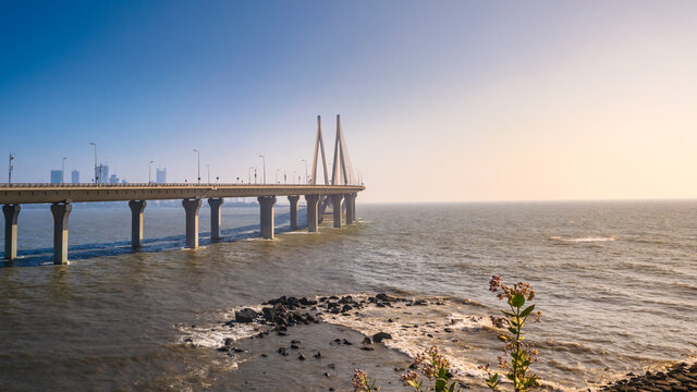 The Bandra-Worli Sea Link, officially called Rajiv Gandhi Sea Link, is a cable-stayed bridge that links Bandra in the Western Suburbs of Mumbai with Worli in South Mumbai, India.