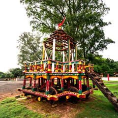 An image of Chariot for ancient God in India used in religious festivals