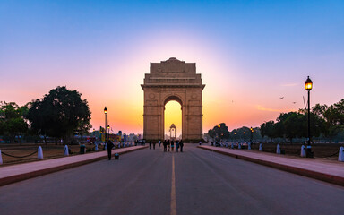 India Gate or All India War Memorial at New Delhi is a triumphal arch architectural style memorial...