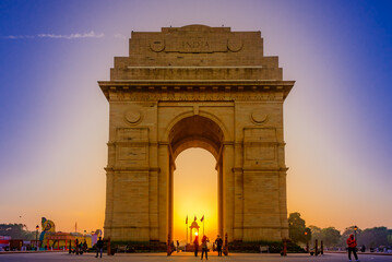 India Gate or All India War Memorial at New Delhi is a triumphal arch architectural style memorial...