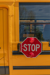 Stop Arm on a Yellow School Bus portrait