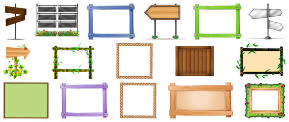 Set of various type of sign banner