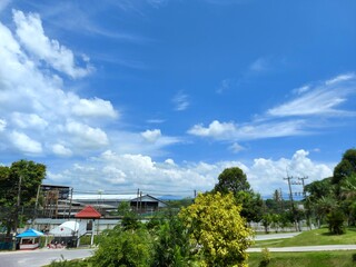 clouds and blue sky on a clear day