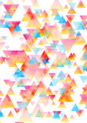 Colorful pastel triangles abstract tech low poly background. Geometry vector flyer design