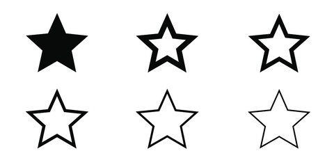 Various  Black Star Shape icons vector illustration