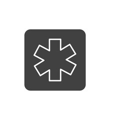 Emergency sign isolated on white background. Healthcare symbol modern, simple, vector, icon for website design, mobile app, ui. Vector Illustration