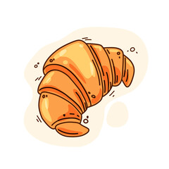 Vector illustration of a croissant icon for a bakery or food design. Isolated background.