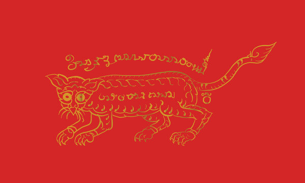 Animal in Thai traditional tattoo, Thai traditional painting in temple, vector