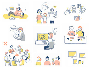 新しい生活様式のシーン　セット