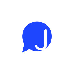 J Letter with Chat Logo Company