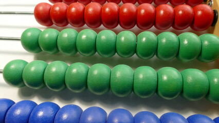 abacus with multicolored beads for the account