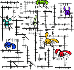 set of funny cartoon characters