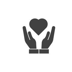 Hand holding heart icon. Help symbol modern, simple, vector, icon for website design, mobile app, ui. Vector Illustration
