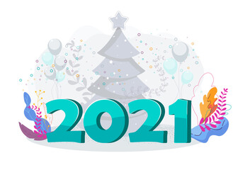 Obraz na płótnie Canvas 2021 calendar and Greeting card for Christmas and New Year.