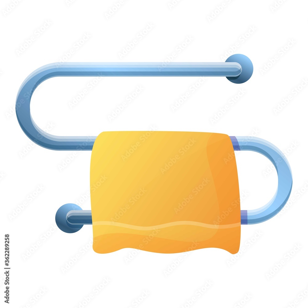Poster heated towel rail icon. cartoon of heated towel rail vector icon for web design isolated on white ba