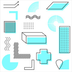 set of geometric shape vector design. perfect for logo, background, bussiness, etc
